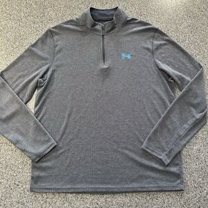 Under Armour 1/4‎ Zip Long Sleeve Shirt Men's XL Threadborne UA Heat Gear Grey
